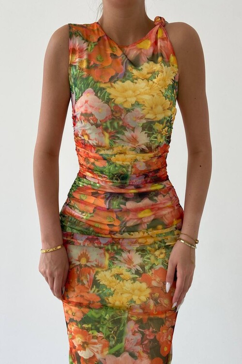 Patterned Tulle Dress