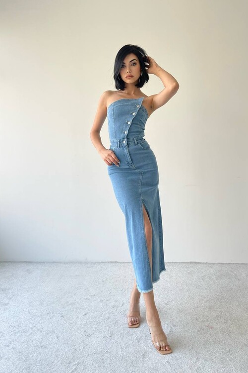 Alexina Midi Denim Dress