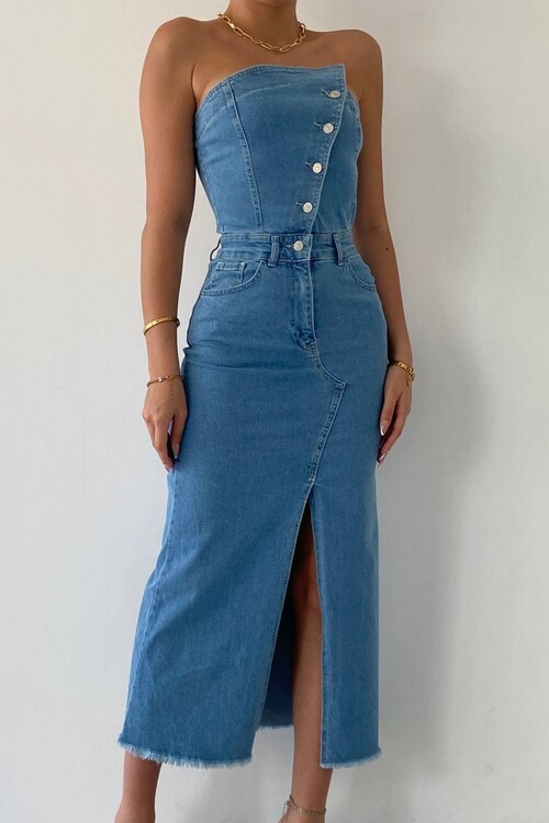 Alexina Midi Denim Dress