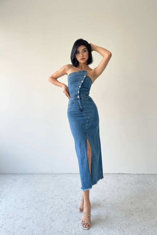 Alexina Midi Denim Dress