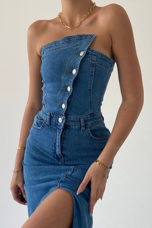 Alexina Midi Denim Dress