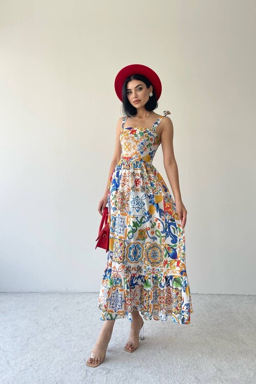 Racy Patterned Midi Dress