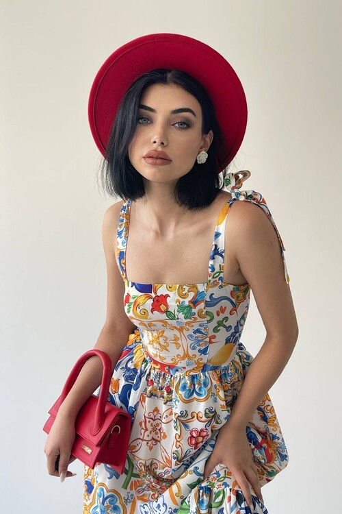 Racy Patterned Midi Dress