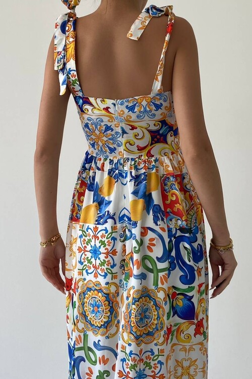 Racy Patterned Midi Dress