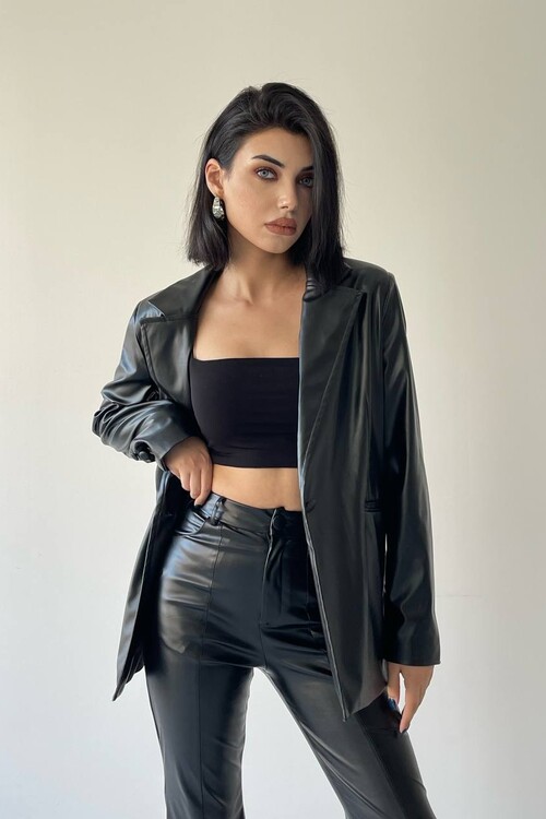 Gloria Leather Suit with Jacket