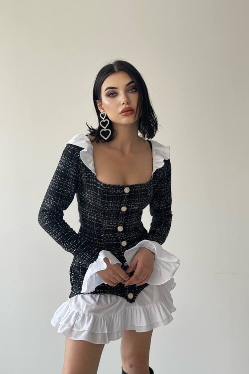 School Pileli Tüvit Elbise