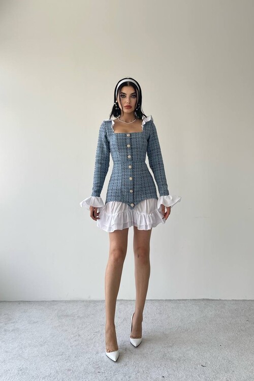 School Pileli Tüvit Elbise