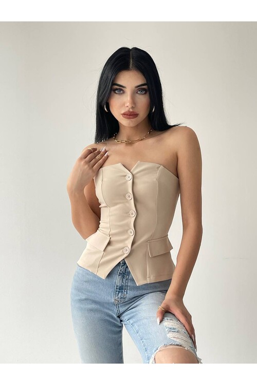 Cristina Buttoned Crop Jacket