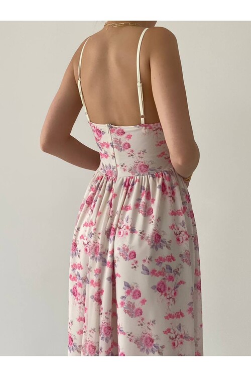 Dena İp Askılı Midi Elbise