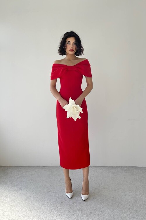 Bow Collar Midi Dress