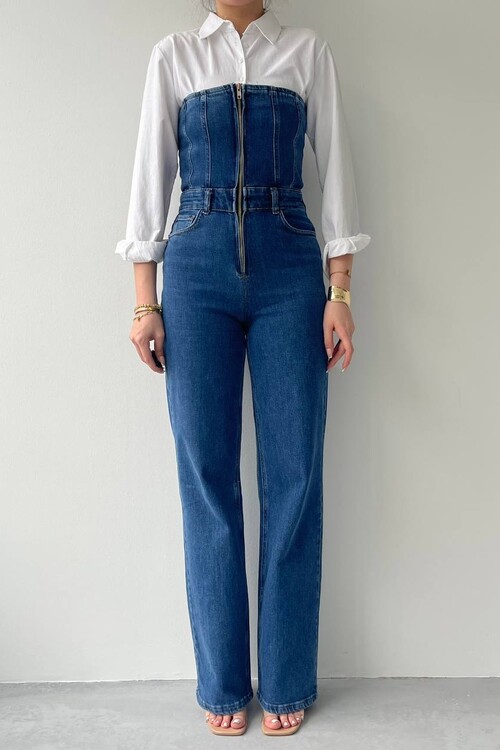 Moreno Strapless Jean Jumpsuit