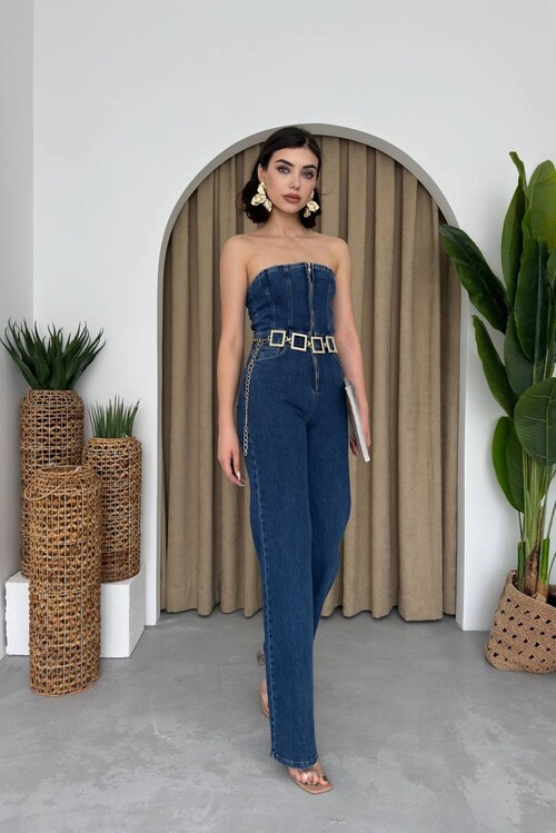 Moreno Strapless Jean Jumpsuit