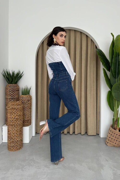 Moreno Strapless Jean Jumpsuit