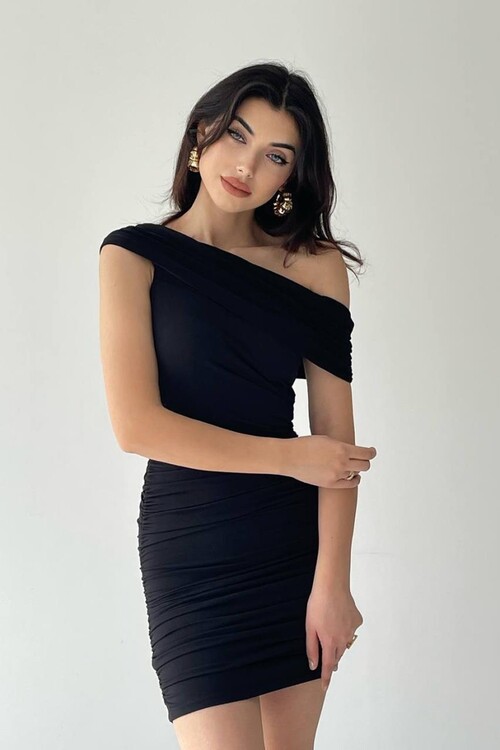 Barbara Madonna Collar Mini Dress