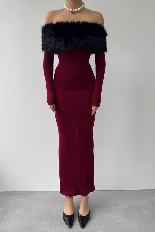 Bestia Strapless Feather Detailed Dress