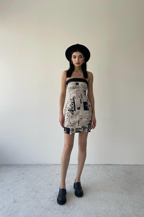 Novel Strapless Dress