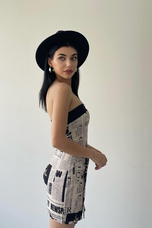 Novel Strapless Dress