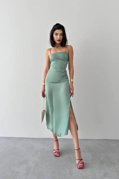 Oxpo Yırtmaç Detaylı Elbise