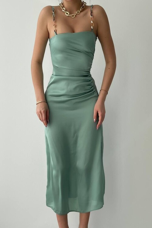 Oxpo Yırtmaç Detaylı Elbise