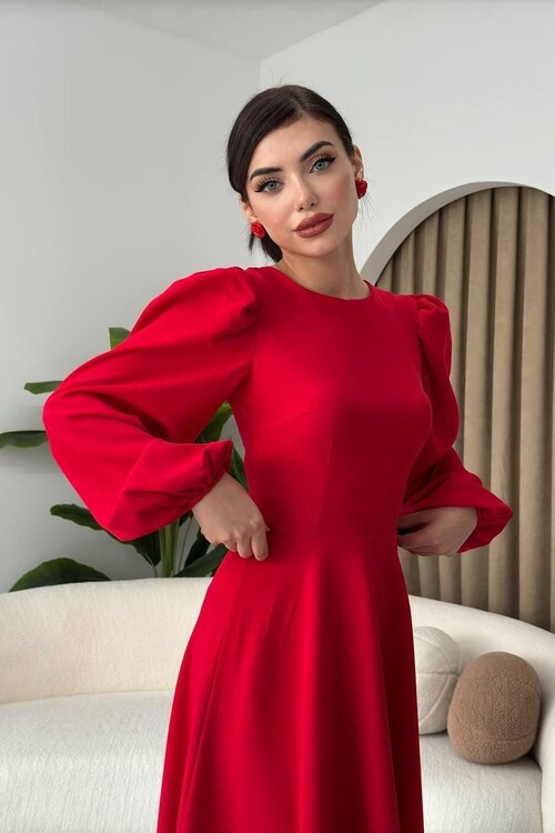 Sali Balon Kol Elbise