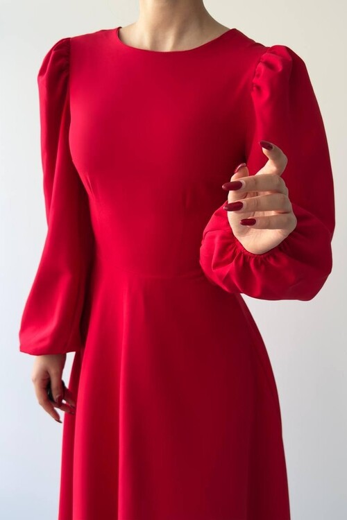 Sali Balon Kol Elbise