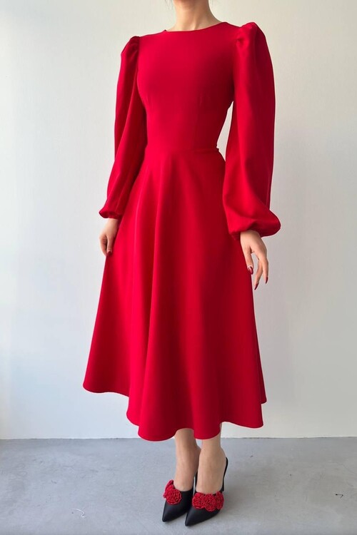 Sali Balon Kol Elbise