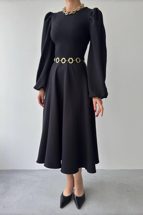 Sali Balon Kol Elbise