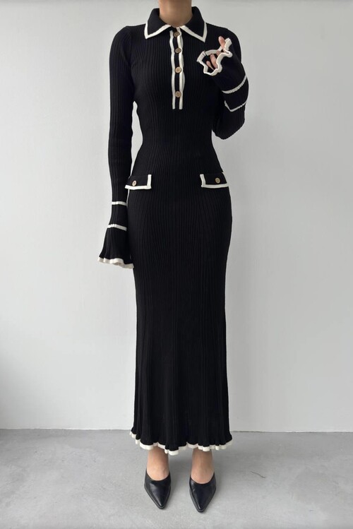 Wale Cep Detaylı Elbise