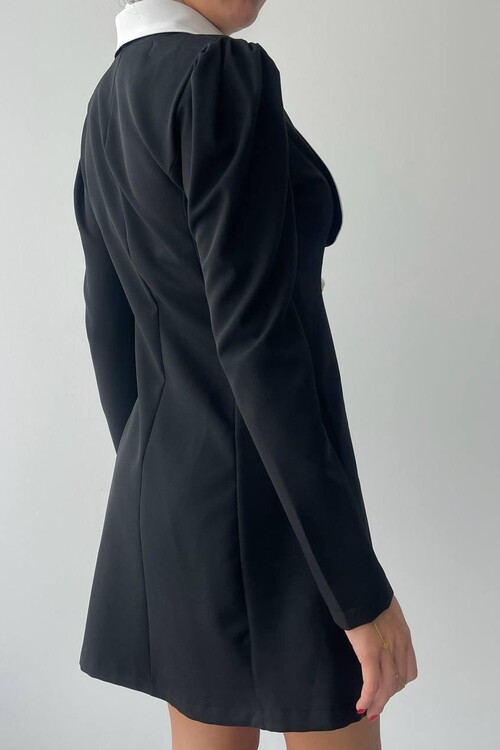 Abel Beyaz Yakalı Mini Elbise