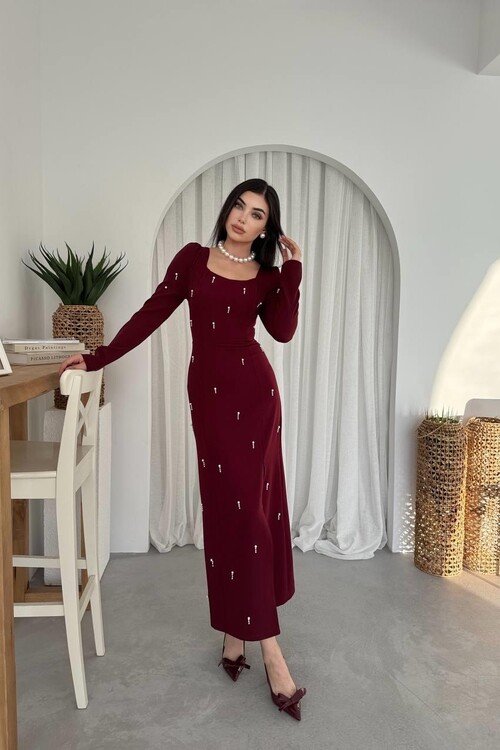 Akit İnci Detaylı Elbise