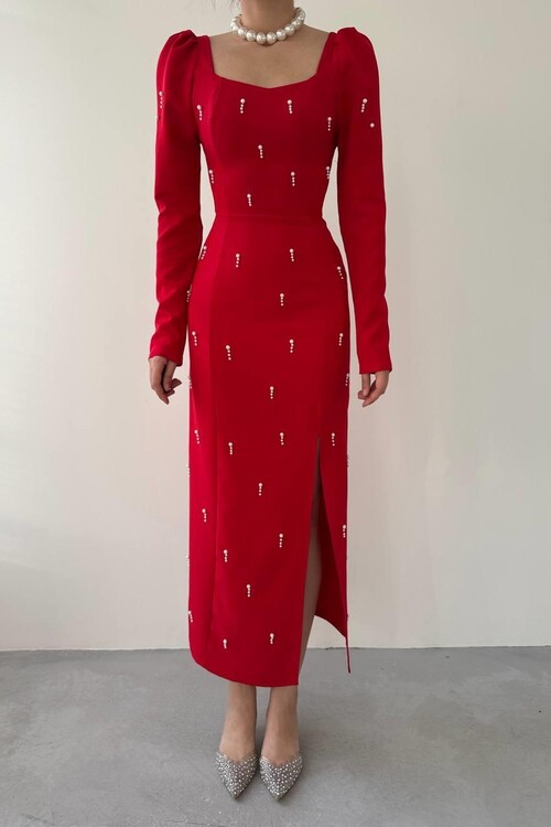 Akit İnci Detaylı Elbise