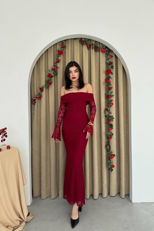 Arya Straplez Dantel Elbise