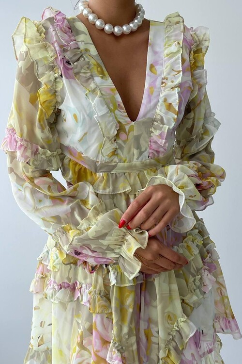 Avellino Sırt Dekolteli Elbise