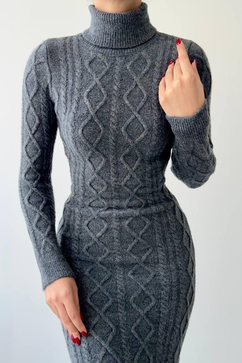 Avila Boğazlı Triko Elbise