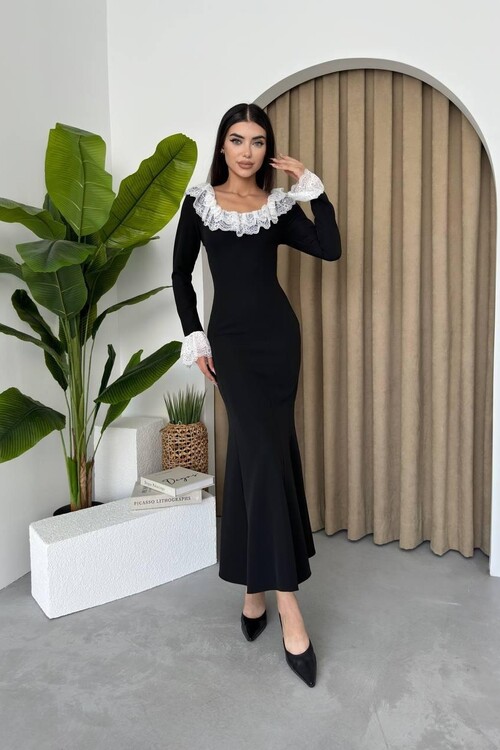 Belfast Dantel Yaka Elbise