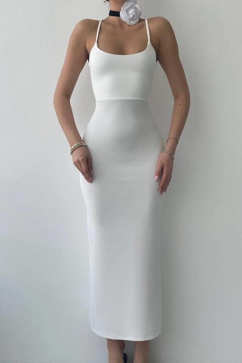 Blear Sırt Bağlamalı Elbise