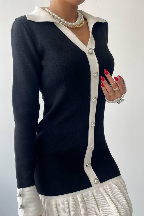 Bochum Pearl Button Mini Dress