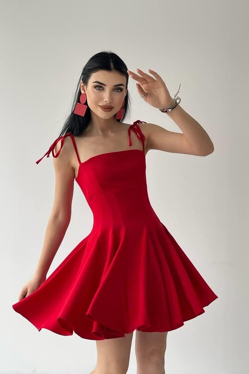 Clara Askılı Mini Elbise