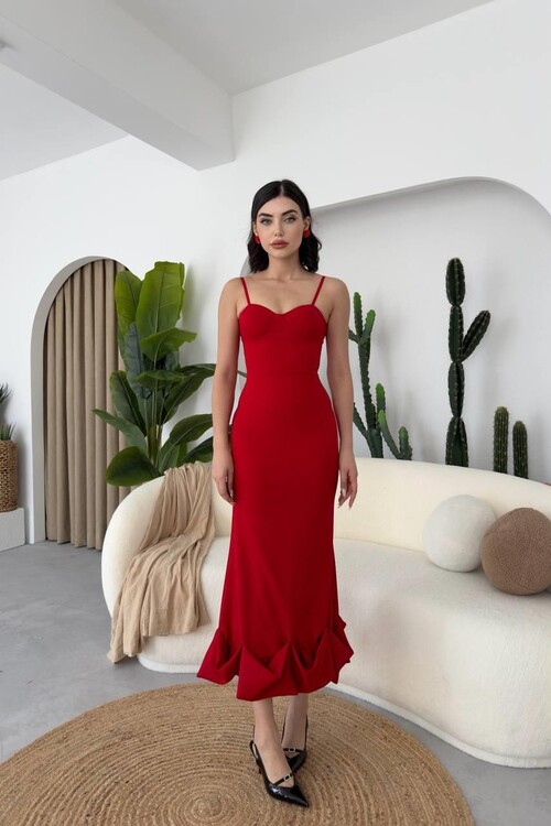 Dominic Midi Dress with Gathered Skirt
