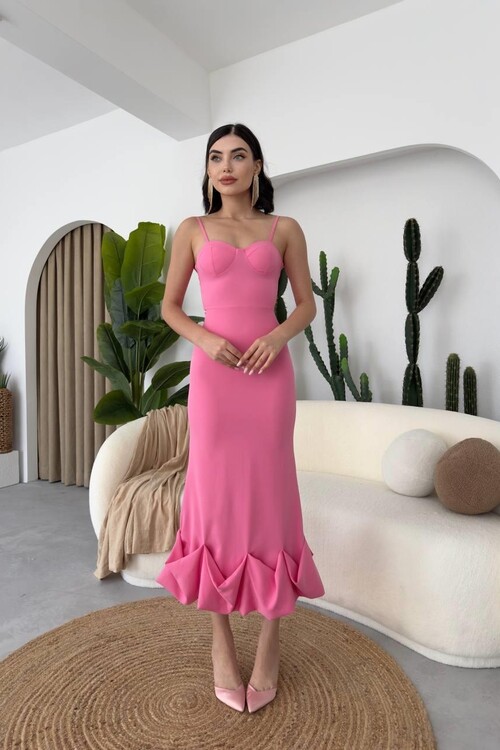 Dominic Midi Dress with Gathered Skirt