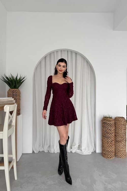 Fers Çiçek Detay Elbise