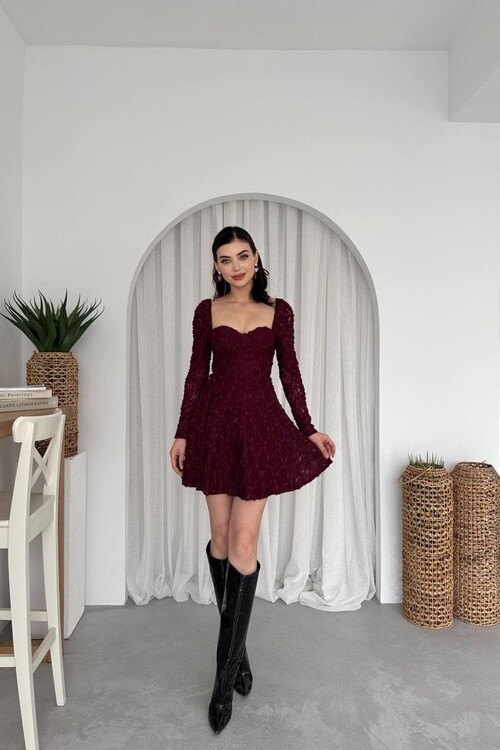 Fers Çiçek Detay Elbise