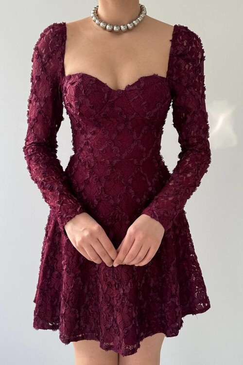 Fers Çiçek Detay Elbise