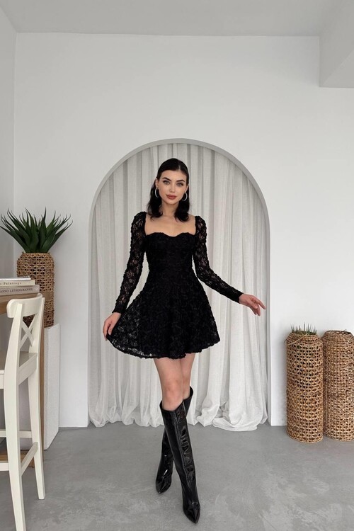 Fers Çiçek Detay Elbise