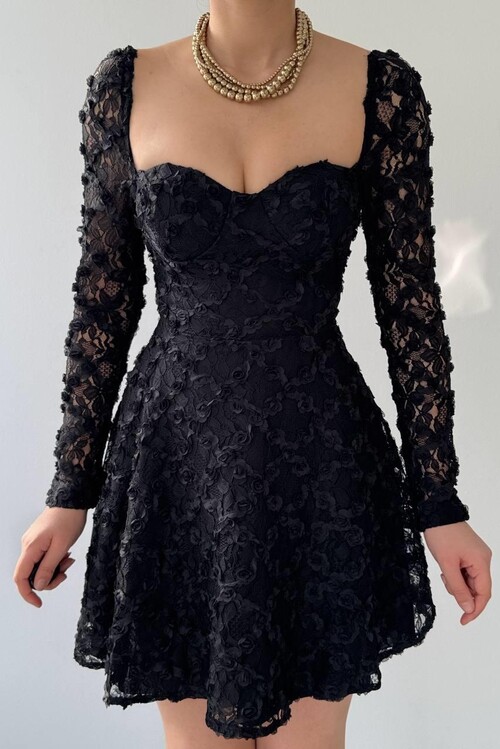 Fers Çiçek Detay Elbise