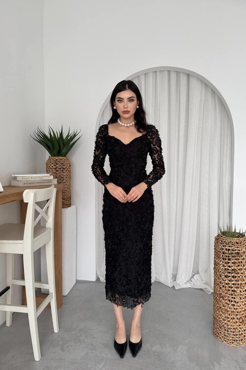 Folers Çiçek Desenli Elbise