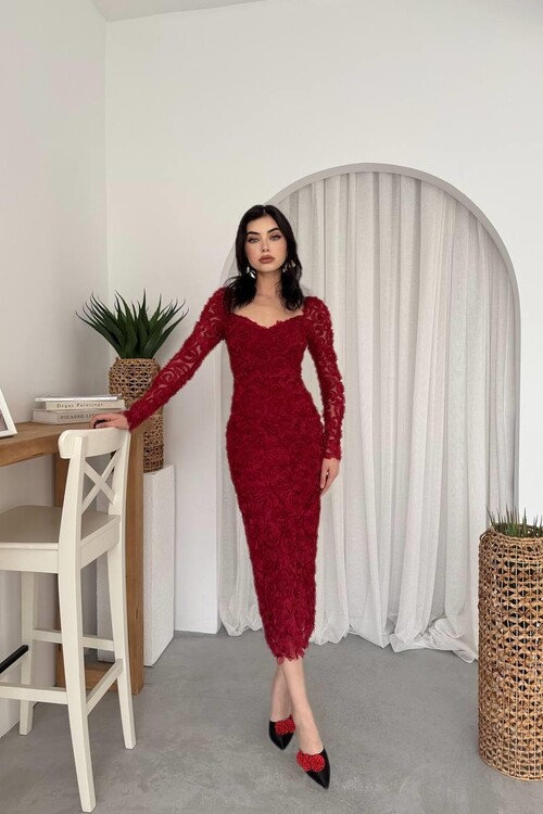 Folers Çiçek Desenli Elbise