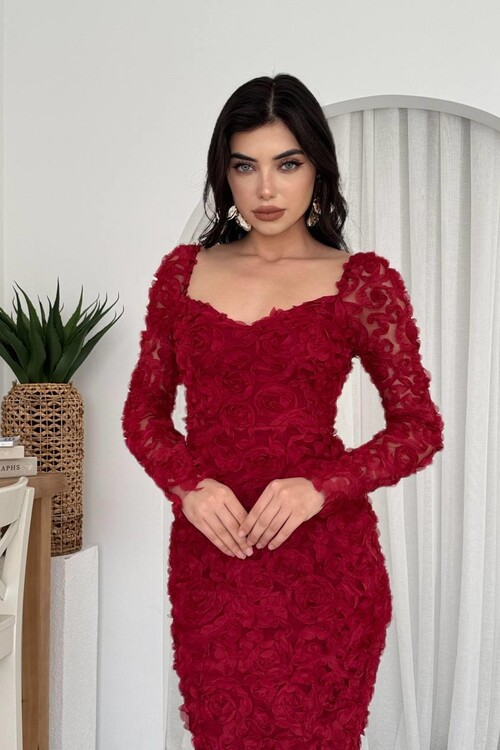 Folers Çiçek Desenli Elbise