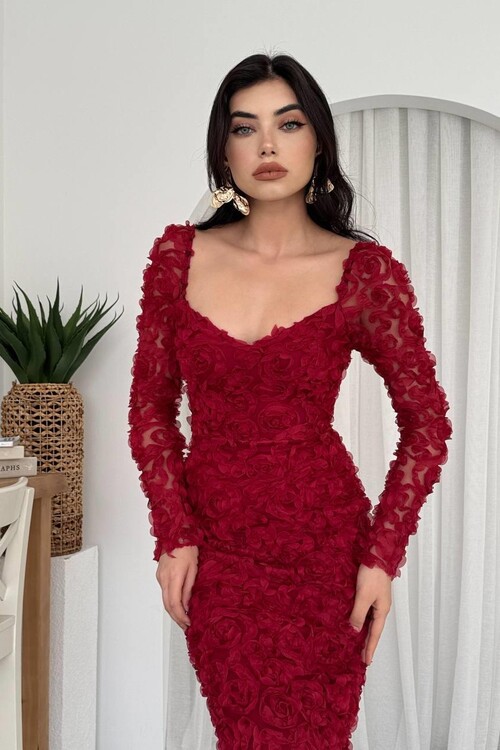 Folers Çiçek Desenli Elbise