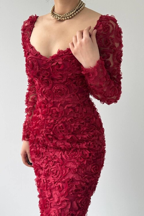 Folers Çiçek Desenli Elbise